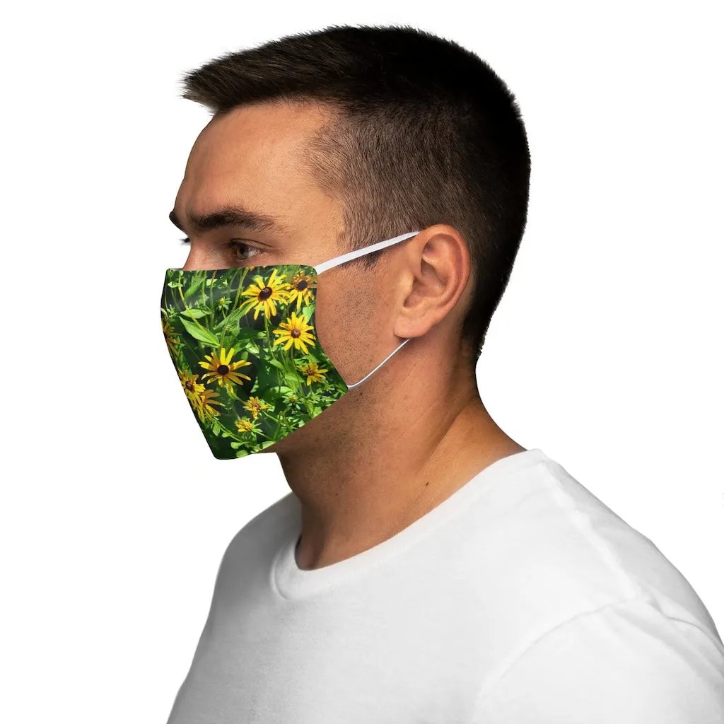 Yellow Flowers Snug-Fit Polyester Face Mask